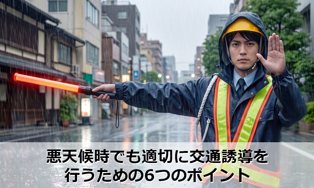 悪天候時でも適切に交通誘導を行うための6つのポイント
